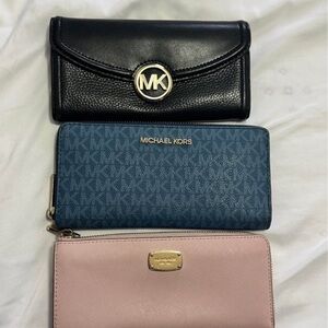 Michael Kors Trio: Black, Blue, and Pink Wallets